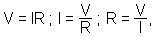 V = IR