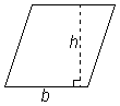 parallelogram with base b and height h
