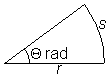 sector of circle with radius r and angle theta in radians