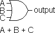 A OR B OR C